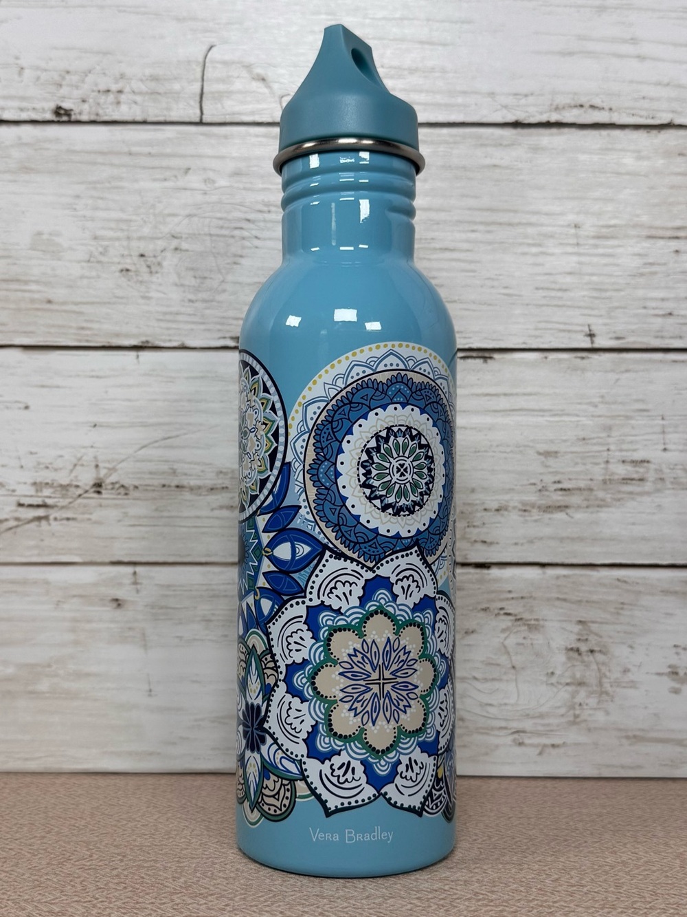 Vera Bradley | Steel Blue Medallion | 25oz Water Bottle | Stainless Steel | Blue